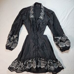 Black Embroidered Dress